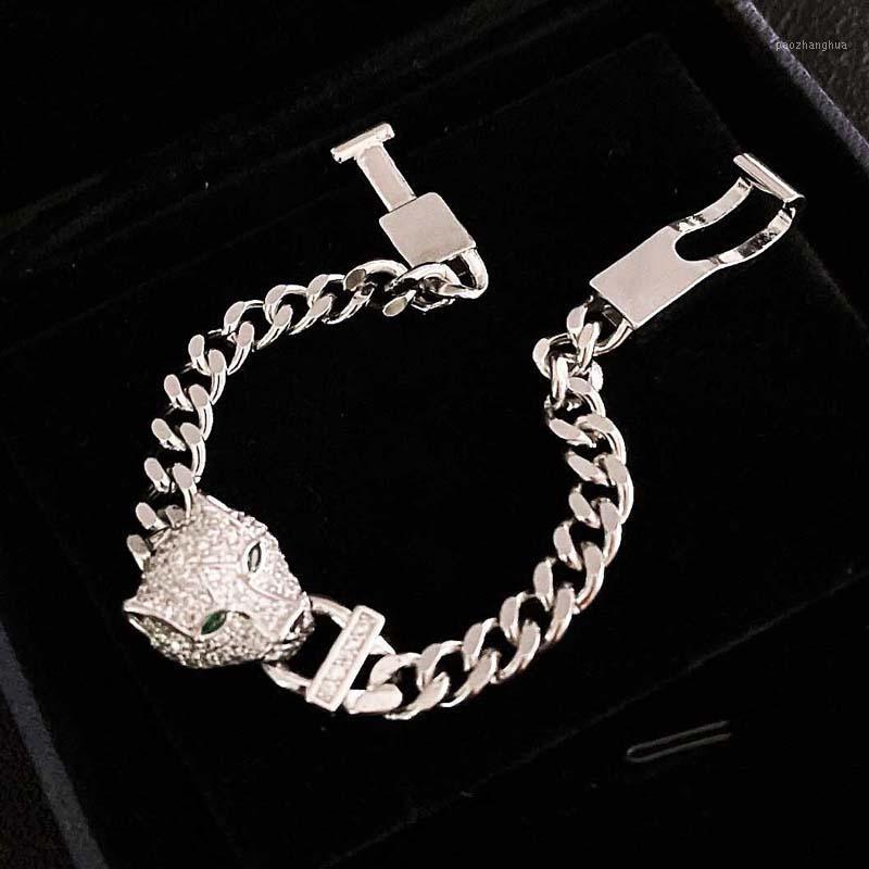 

Link, Chain 2022 Fashion Female Hand Jewelry Micro-inlaid Zircon Animal Charm Hiphop Women Bracelet Brand Gift For Lover, Black