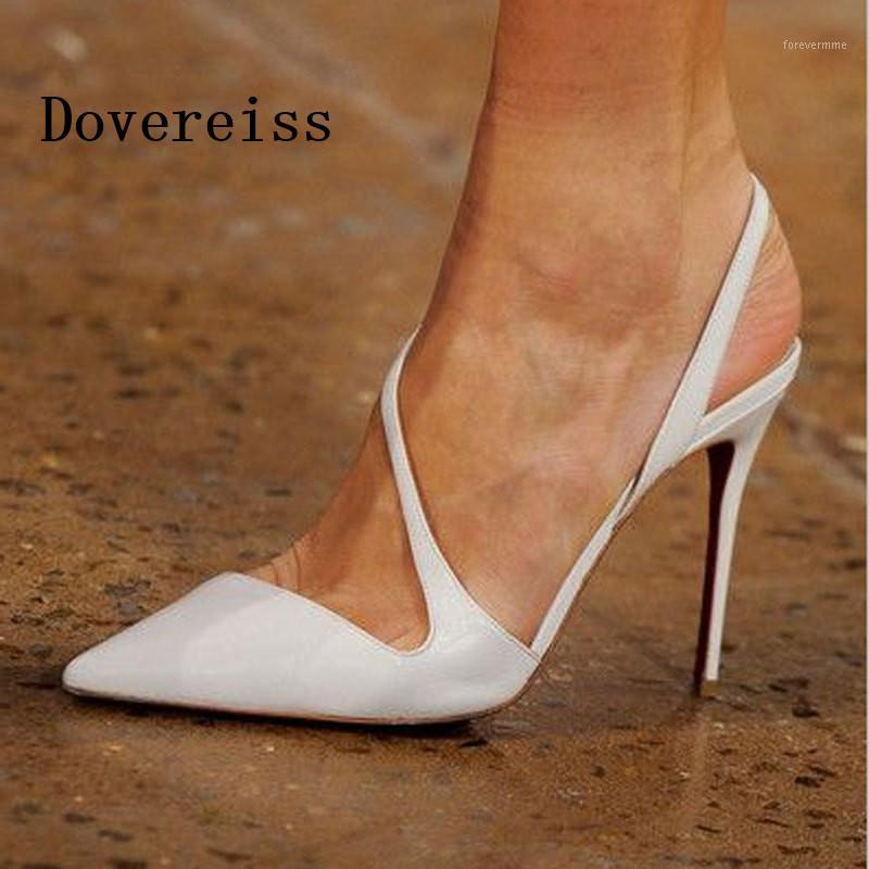 

Dovereiss Fashion Women's Shoes summer High heels Elegant sandals Pure color white Mature sandalias Party shoes big size 431