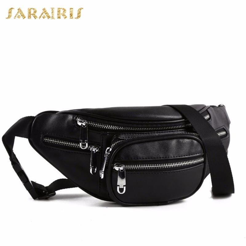 

2021 New Fanny Pack Women Belt Bag Waist Bags Fashion Bum Pouch Phone PU Leather Chest Packs Purse, Black