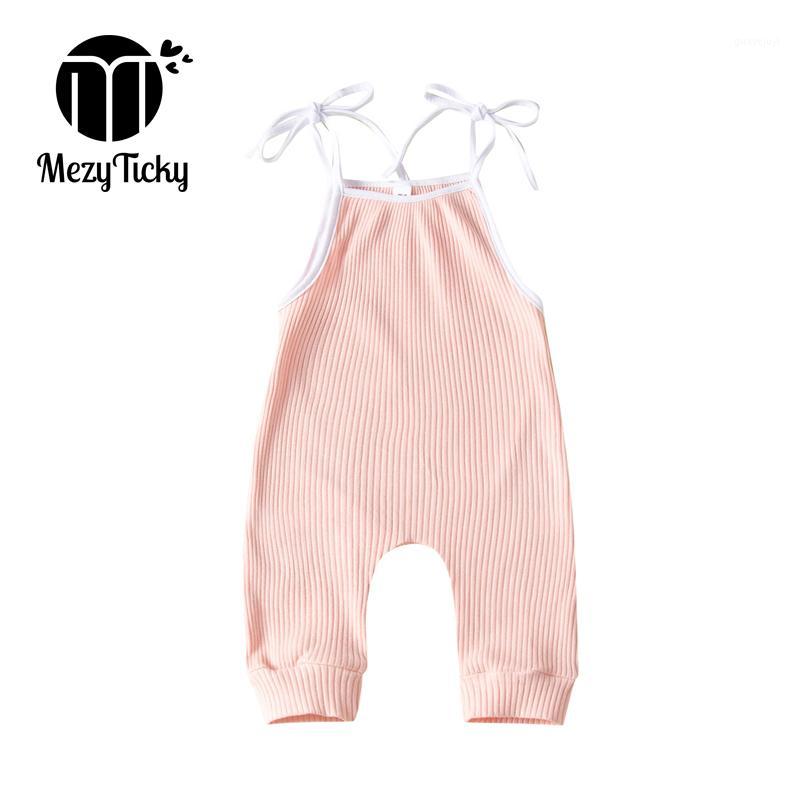 

Summer Sleeveless Baby Girls Jumpsuit Sling Romper Outfits Newborn Candy Colors Cotton Clothes Infant Solid Stretch Pajamas Suit1, Blue