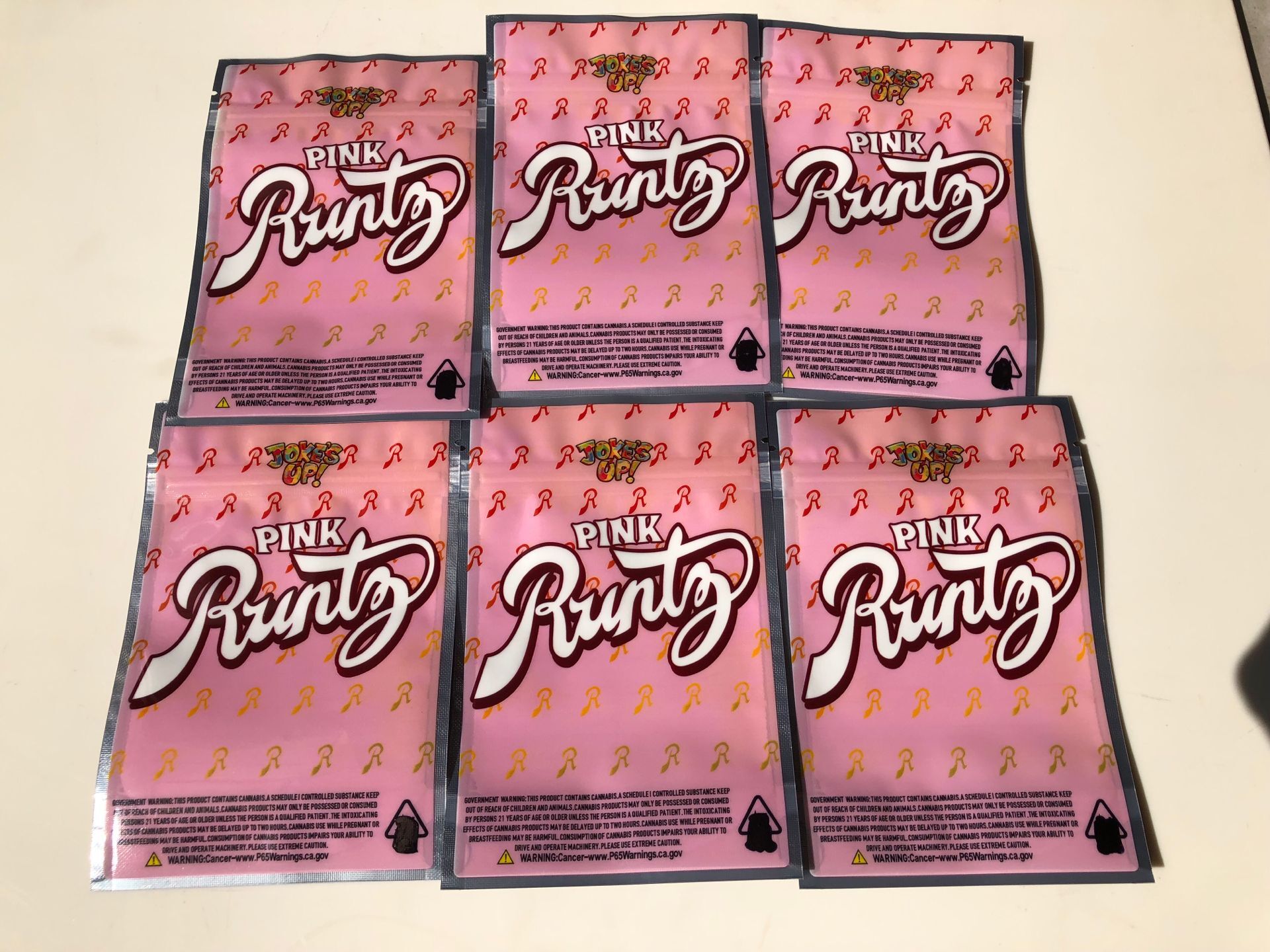 

3.5-7g Runtz Pink Empty Bags Bag Mylar Local Up Jokes Bags Proof Smell bbyFn bdebaby