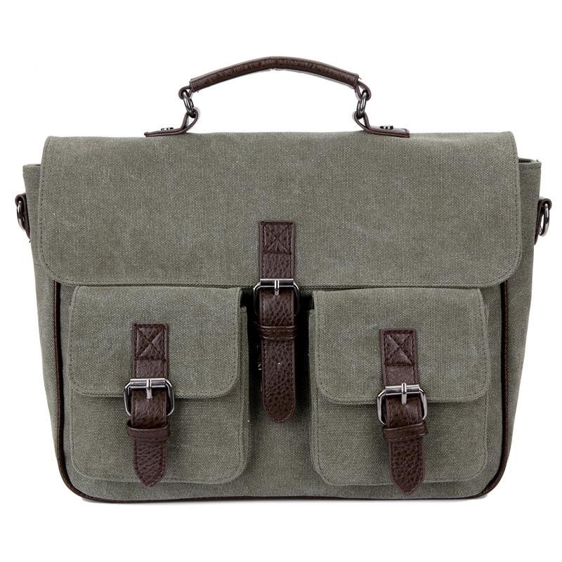 

Multi-function Shoulder Bag for Laptop Backpack Men Portable Canvas Bag Briefcase Men's Bags Cross Handbag Document Storage, Khaki