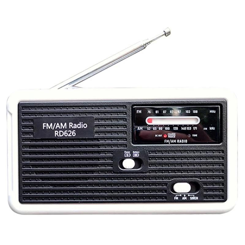 

Multiple Use Solar Powered Or Power Generation by Hand FM Radio 1LED USB Charging Emergency Charger Emergency Alarm