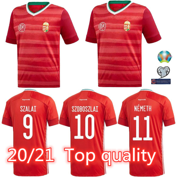 

New maison de maillot rouge Hongrie 20 21 home équipe nationale Dominik Szoboszlai Willi Orban Tamás chemises uniformes Kádár de football, Red