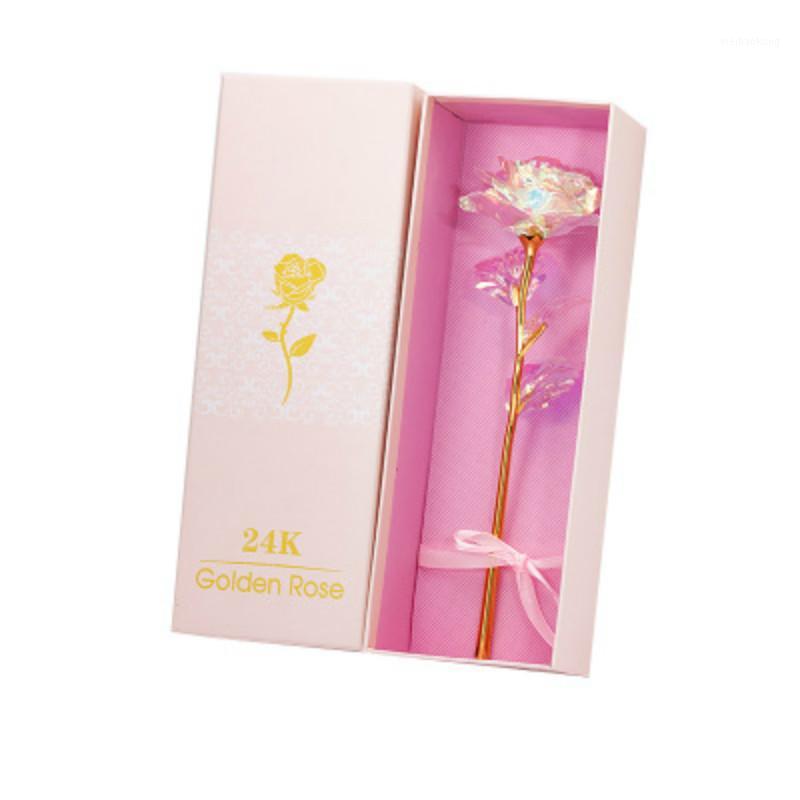 

24K Aluminum Foil Plated Rose Gold Wedding Decoration Flower Valentine's Day Gift Navidad Xmas Prensent Romantic Artificial Rose1, Pink