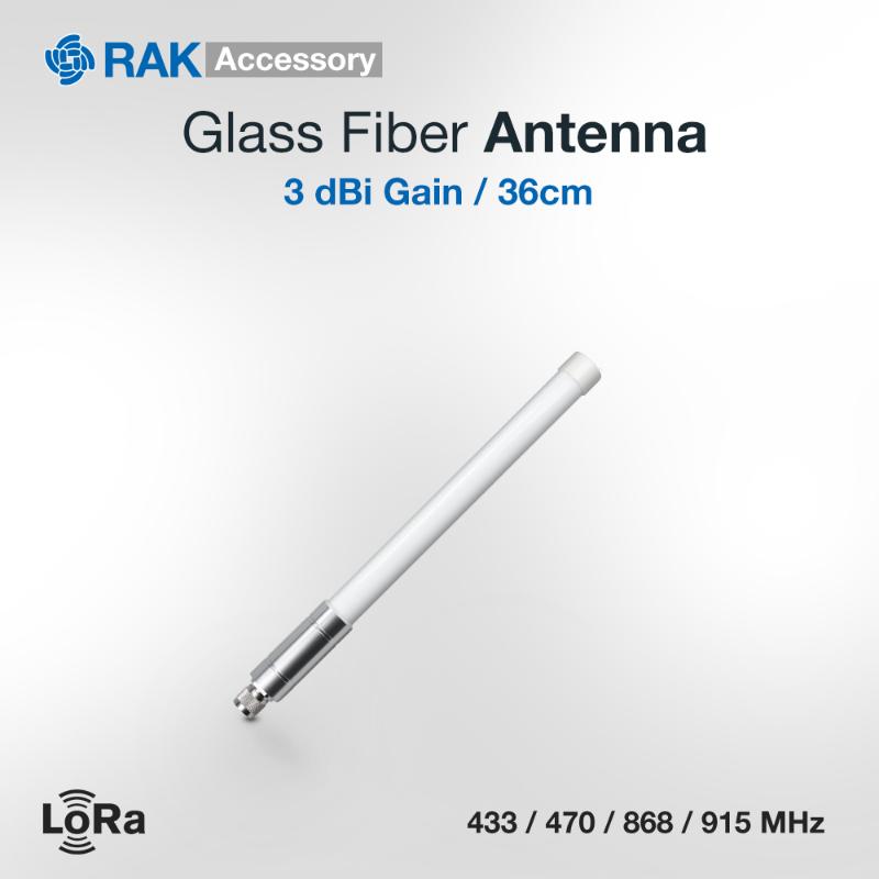 

Glass Fiber Antenna 6dbm Gain LoRa Gateway Antenna RAK831 Connect Cable with Tie Line, Male/Female Connector 433/470/868/915MHz