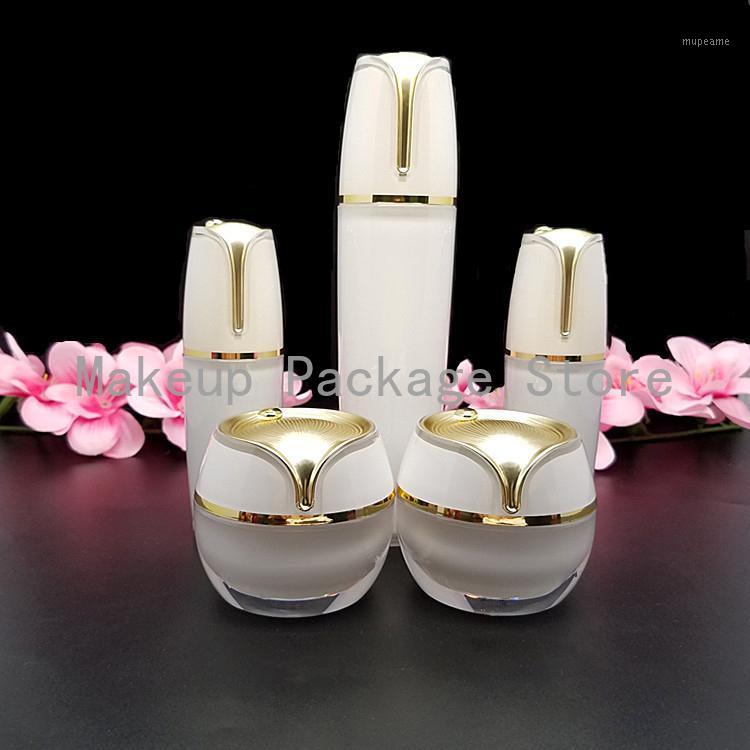

10pcs/lot 10/30/50g white Acrylic eye/face cream jar 10/30/100ml DIY luxury empty cosmetic lotion packing container sub bottling1