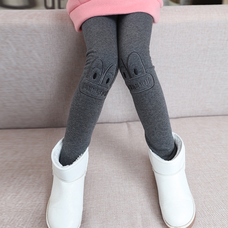 

Teenage Girls Leggings Cartoon Warm Pants For Girls Clothing Children Trousers 3 5 7 9 11 12 Years New Kids Winter Legging LJ201019, Black
