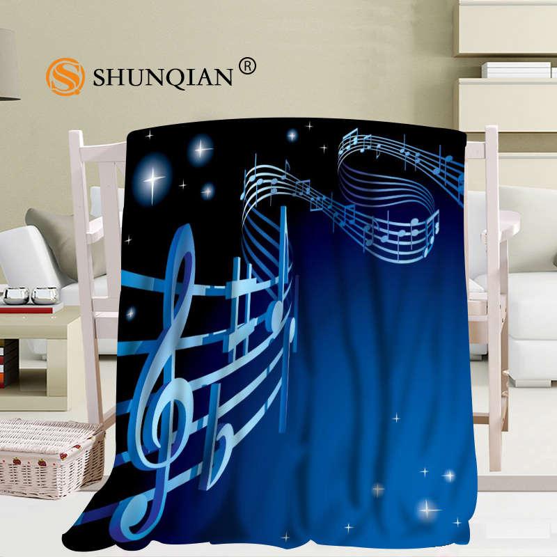 

Custom music notes blanket Flannel Falafel Fabric56x80inch 50X60inch  Sofa Bed Blanket Kid Adult Warm