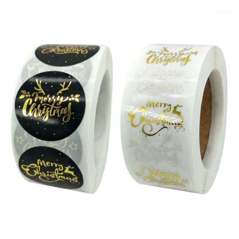 

500pcs Round Gold Foil Merry Christmas Stickers Thank You Seal Label Envelopes Cards Invitations Gift Package Scrapbooking Decor1