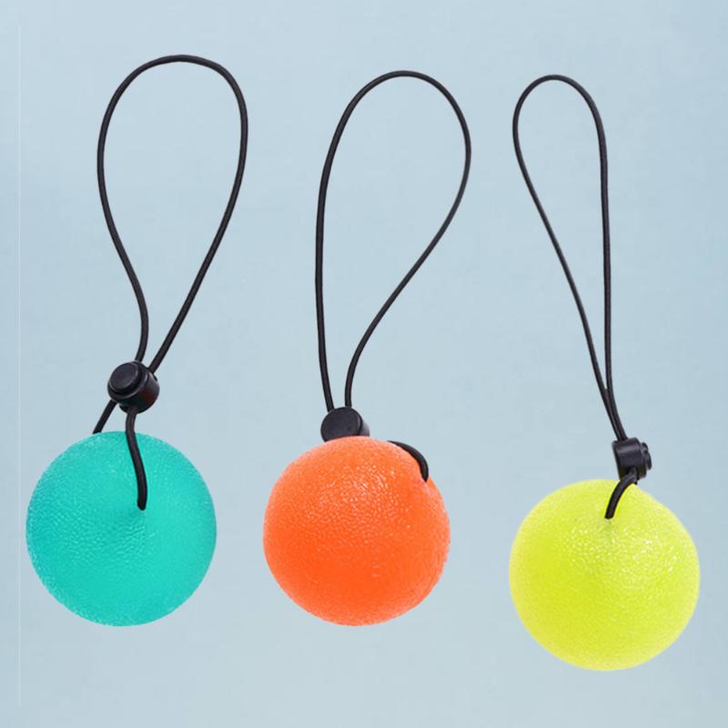 

3 Pcs Hand Grips Strengthener Finger Grip Therapy Exercise Squeeze Eggs Decompression Balls with String Fitness Equipments