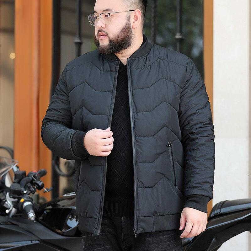 

8XL Winter Men Cotton Coat Middle-aged Paddes Clothes Plus Size Thickened Loose Jacket Overcoat Fat Mens Parka Outwear W70126, Black