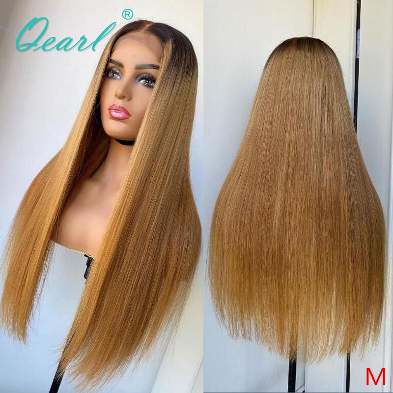 

Lace Front Human Hair Wigs Ombre Honey Blonde Color 13x4/13x6 Straight Lace Wig for Women Malaysian Remy Hair 150% 180% Qearl, 13x4 lace front wig