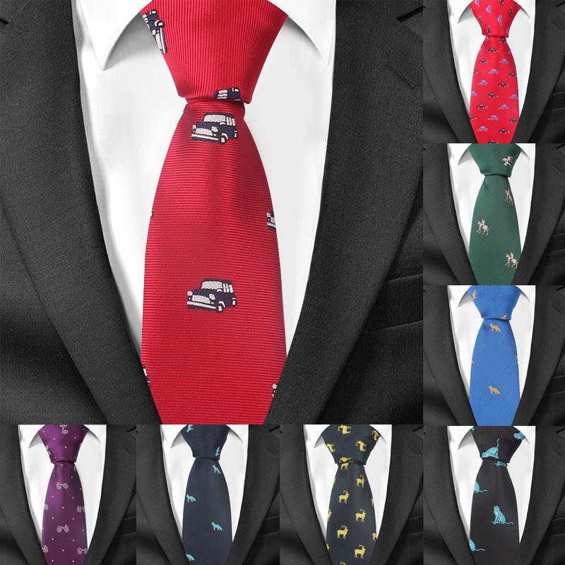 

Fashion Cartoon Tie For Men Polyester Jacquard Animal Necktie for Wedding Business Suits 6cm Skinny Wide Neck Ties Slim Gravatas