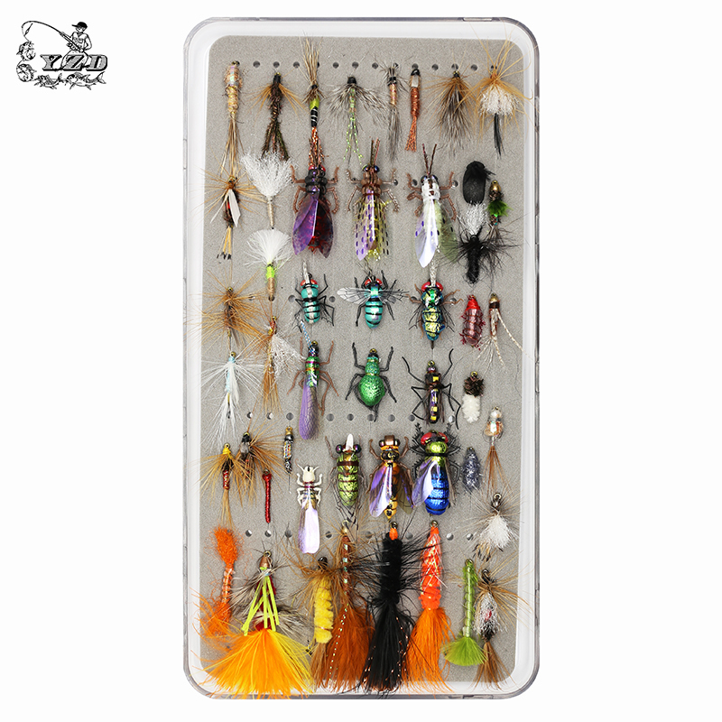 

48pcs Premium Trout Fly Fishing Flies Collection Dry Wet Flys Lures Kits 201103