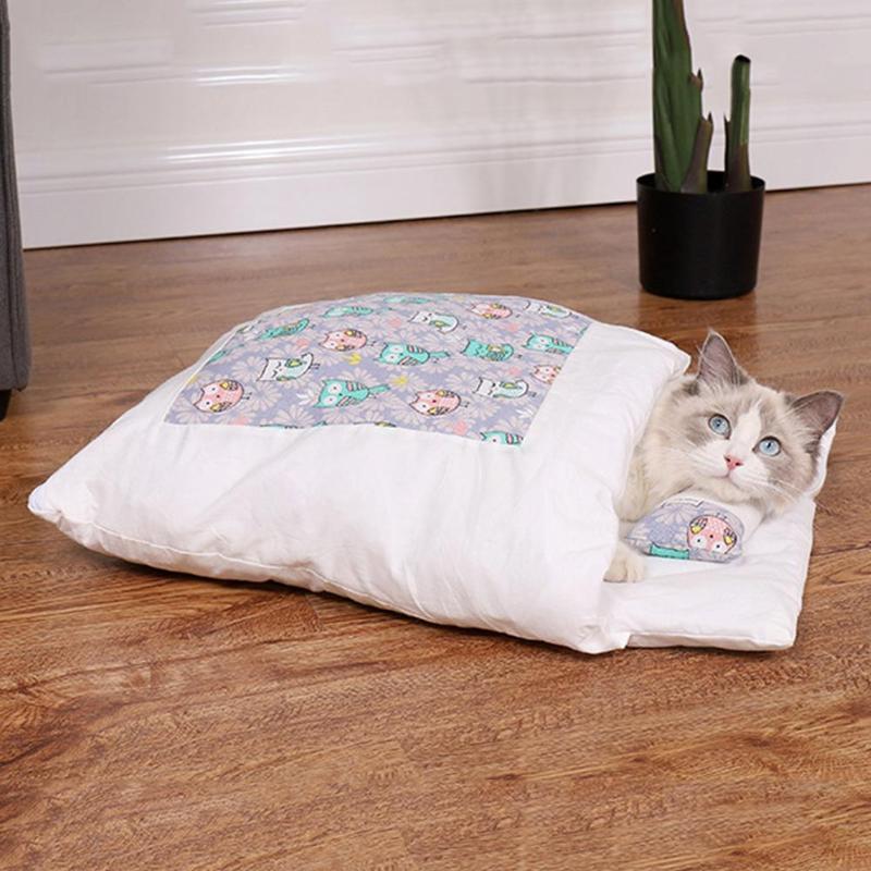 

Washable Cat Bed Blanket Sleeping Bag Nest Animals Sleeping Sofa Bag Pet Small Dogs Blanket Winter Protection Kennel Nest