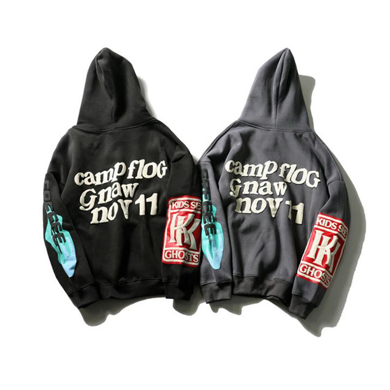 

Kanye West Hoodies Lucky Me I See Ghosts Hoodie Sweatshirts Casual Fleeced Hooded Pullover for Men Women Hip Hop Skateboard Streetwear, Black