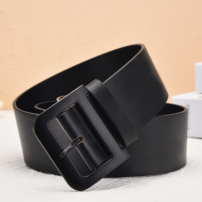

2021 New Ooluolan Brand Women's Fashion Belt, the Designer's Large Belt Is Made of Leather Retro Style, with D-shaped Exquisite Met 2frs, Black