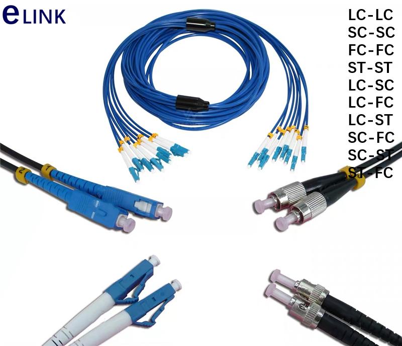 

30mtr 8 core Armored fiber patchcords SC LC FC ST UPC APC Singlemode 6 fibers Armored optical fibre jumper cable ELINK ftth