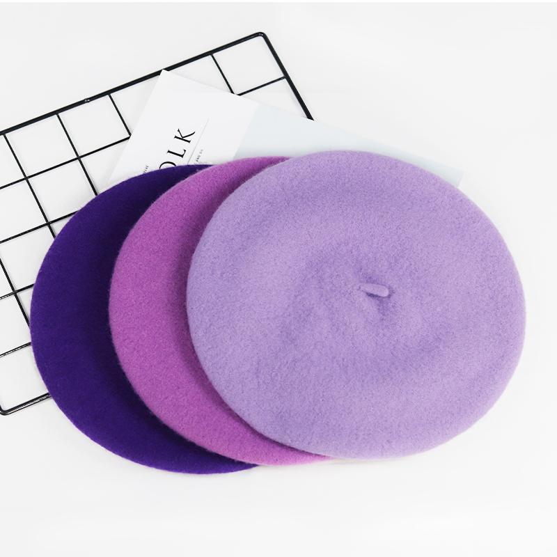 

Cherry Blossom Purple Beret Ladies Elegant Warm Watermelon Hat Casual Wild Painters Hat Truck Driver1, Style 4
