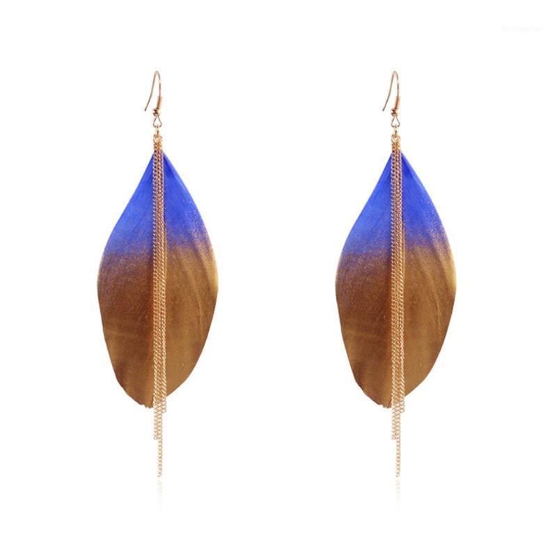

Creative Feather Tassel Earrings Fashion Simple Ethnic Style Summer Long Earrings For Women Boho Jewelry Aretes De Mujer1