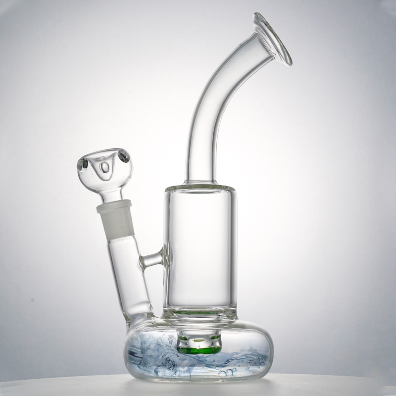 

10 Inch Tornado Glass Bongs with Cyclone Perc Turbine Disc Perc Vortex Recycler Water Pipe Life Buoy Base Bent Neck WP146