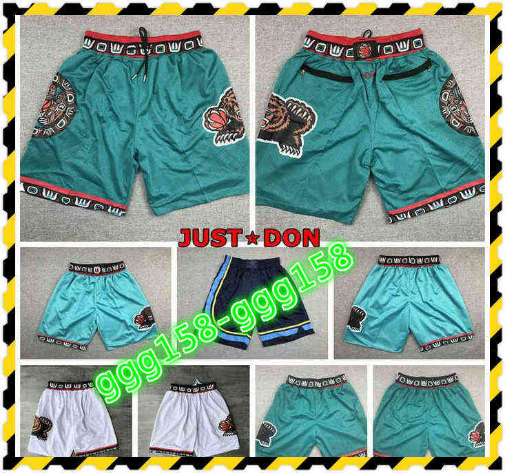 

Vintage Mens Just Don 1995-96 Green Basketball Shorts Memphiss Stitched 12 Ja Morant 10 Mike Bibby With Real Tags, White;black