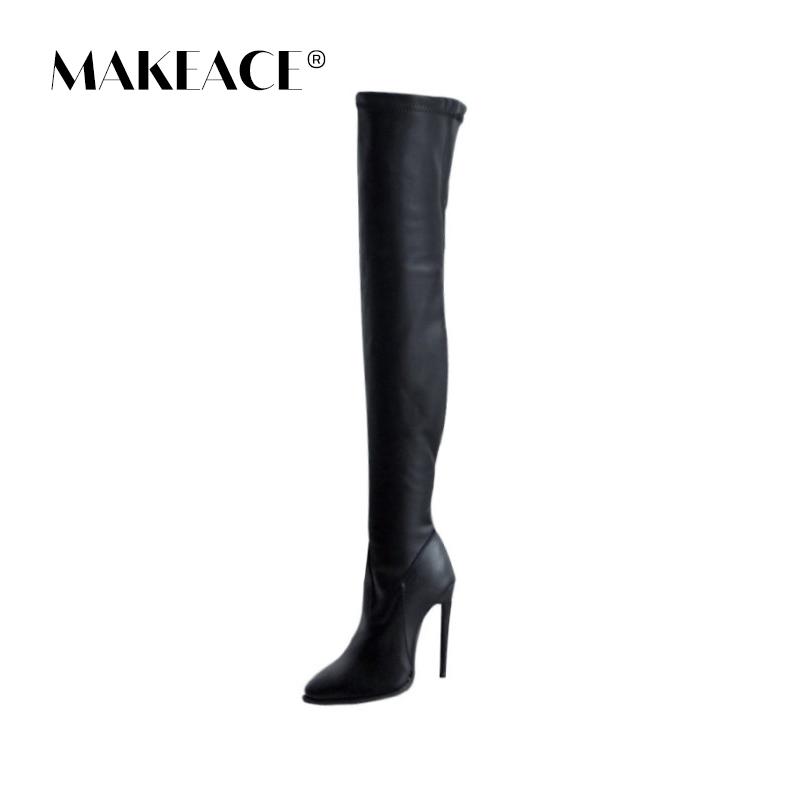 

Women Over The Knee High Boots Ladies Pu Leather Female Autumn Winter Shoes Woman Sexy High Thin Heel 2020 Women's Long Boots, Red