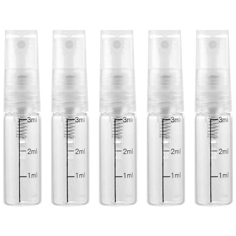 

10 Pcs 2.5ml Scale Spray Bottle Glass Small Empty Spray Bottle Perfume Liquid Dispenser for Make and Skin Care Use (White