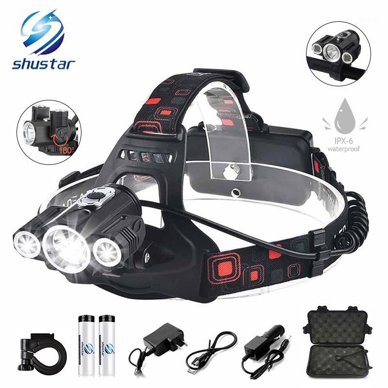 

Super bright Bicycle front light 4 light modes LED headlight Waterproof Bike 3 head headlights rechargeable dual-use lamp1