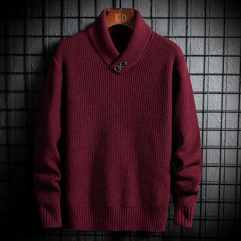 

Jersey 2021 Men's Autumn New Versatile Fashion Knit Long Sleeve Shirt Male Clothing F502, Navy
