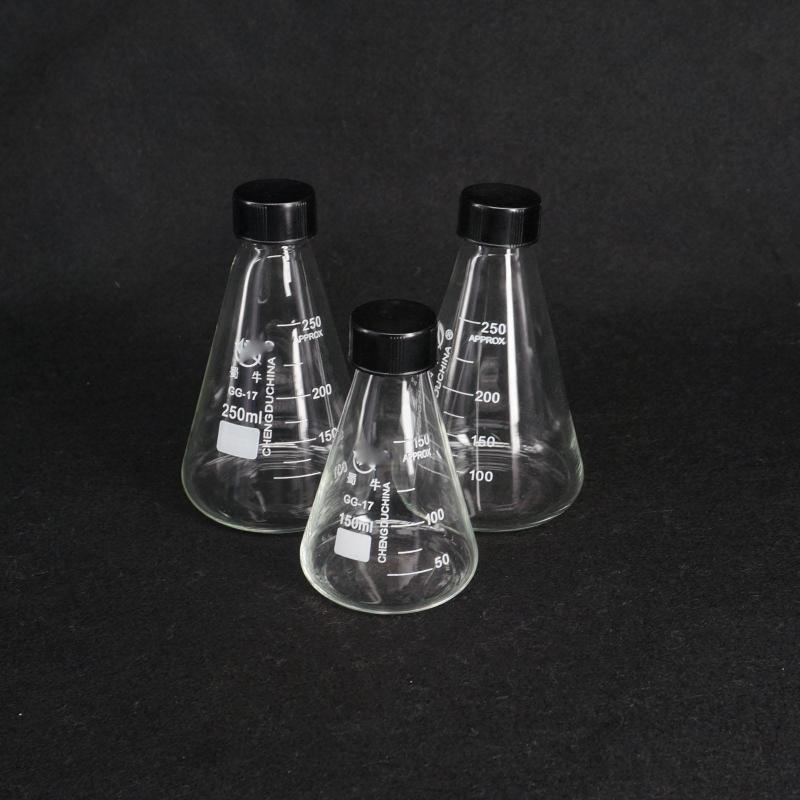 

50ml 100ml 150ml 250ml 500ml 1000ml 2000ml 3000ml Glass Conical Erlenmeyer Narrow Mouth Screw Cap Flask Lab Glassware