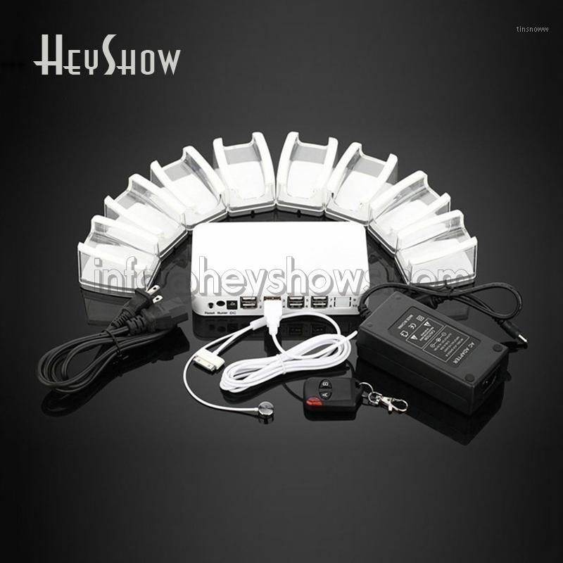 

8 Ports Mobile Phone Security System Cellphone Display Burglar Alarm Holder With Security Box Acrylic Stand Charging Cable1