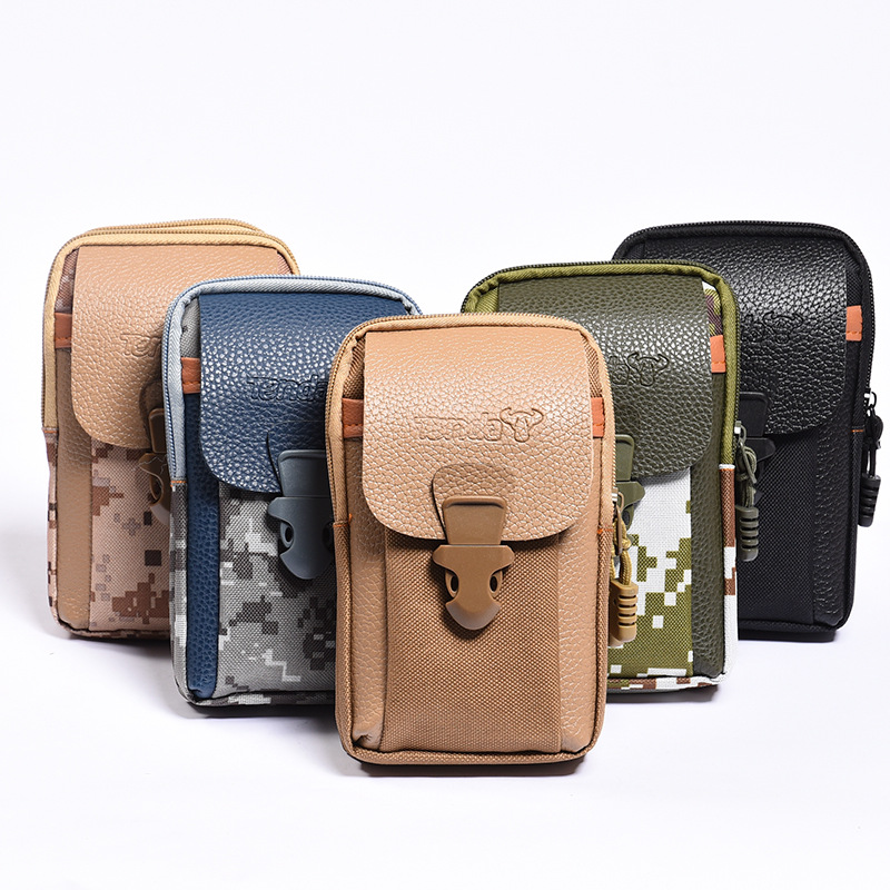 7 pouces mode toile verticale poches multi-couleur en option sac à main portable stockage à trois couches poche d'affaires en gros
