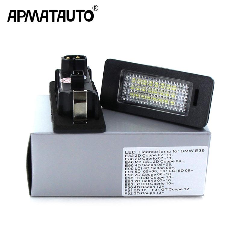 

2Pcs Led Number Plate For e60 Number License Plate Light Lamp For E39 M5 E70 E71 X5 X6 E60 M5 E90 E92 E93 M3 525i 530i