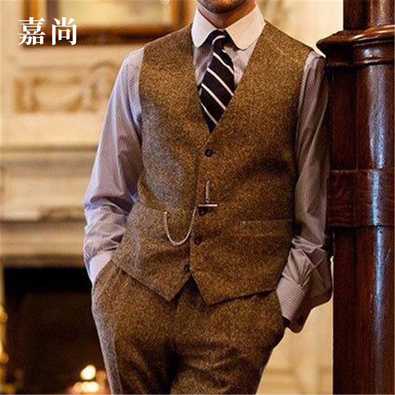 

Solid Mens Suit Vest Smart Casual Slim Fit Leisure Male Gentleman Waistcoat for Wedding Retro Vintage Victorian Men Vests Gilet, As pic