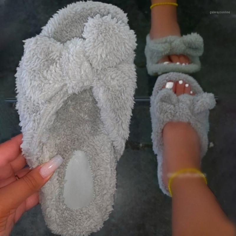 

MCCKLE Women Winter Home Slippers Ladies Open Toe Shoes Soft Winter Warm House Slippers Indoor Bedroom Lovers Couples Fashion1, Gray