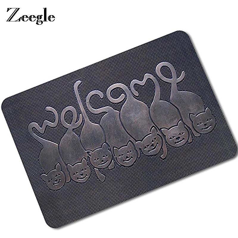 

Zeegle 3D Home Floor Mat Doormat Non-slip Outdoor Rugs Carpet Floor Mat Area Rug For Living Room Bedside Rug Bathroom Mats, Black