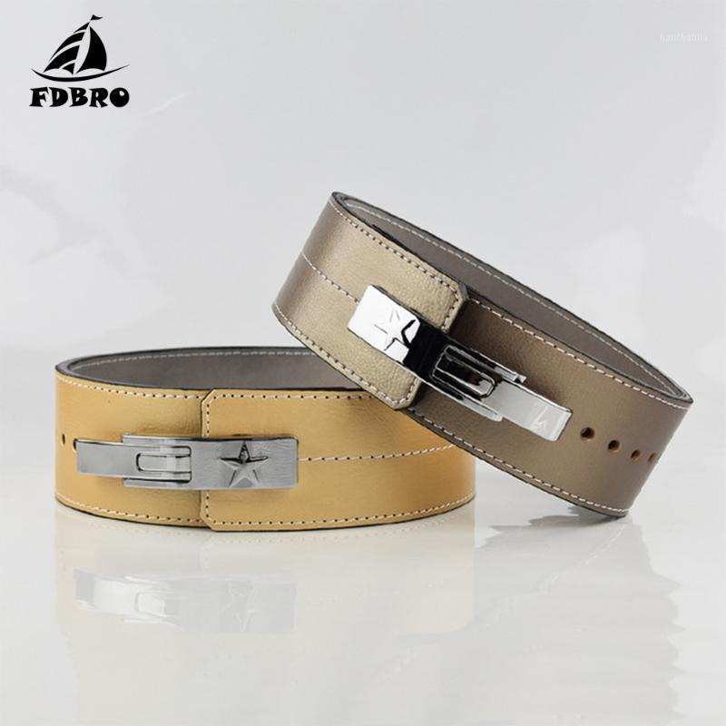 

FDBRO Lever Buckle Sports Waistband Belly Holding Weightlifting Squat Deadlift Body Waist Supporter Waist Support Belt1, Brown