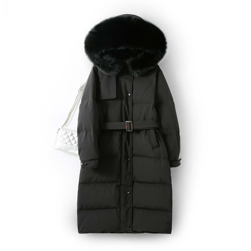 

2021 New Cold Winter Real Natural Skin 90% White Women' Thicken Jacket Proof of Long Loose Water Down Parkas S8NQ