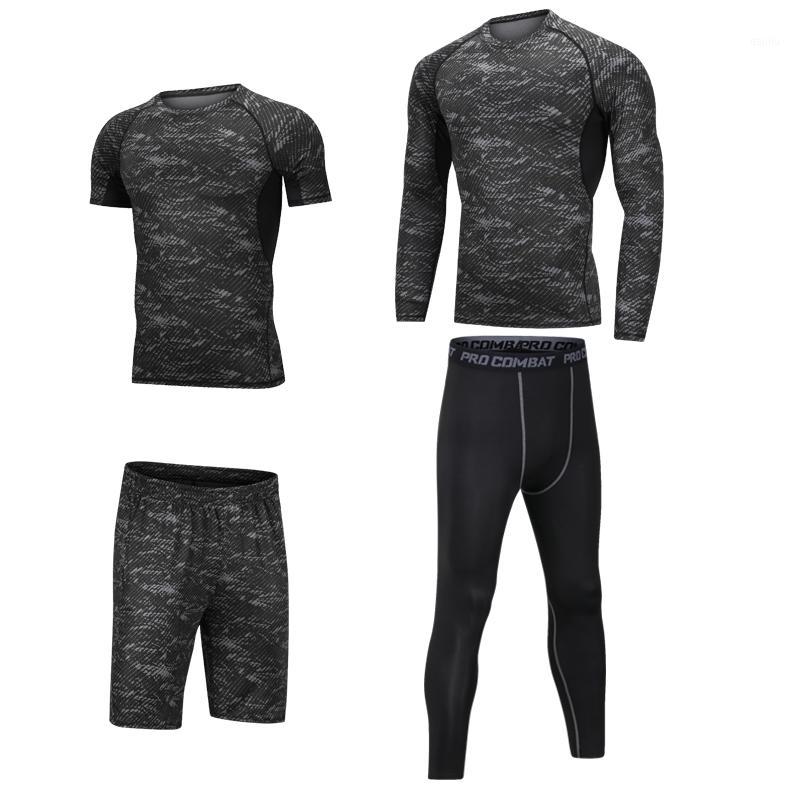 

New 4pcs/Set Tracksuit Sport Running Set Men' Gym Fitness Suit Compression Basketball Tights Clothes Workout Jogging Sportswear1