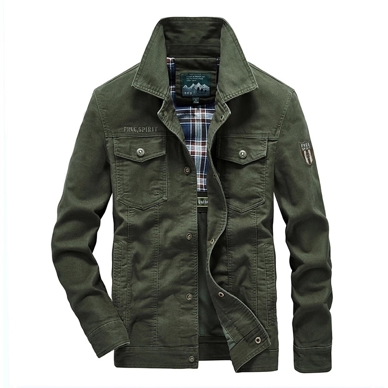 

Plus Size 7XL 8XL Military Jacket Men Quality Cotton Spring Autumn Mens Jackets Multi-pockets Casual Coats Male Chaquetas Hombre 201201, Army green