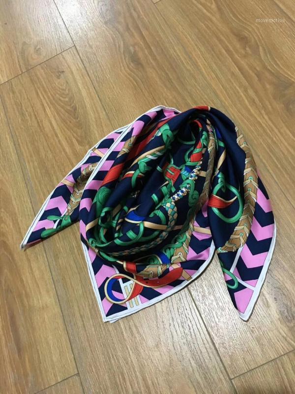 

2020 new arrival fashion elegant brand colorful 100% silk scarf 90*90 cm square shawl twill wrap for women free shipping1
