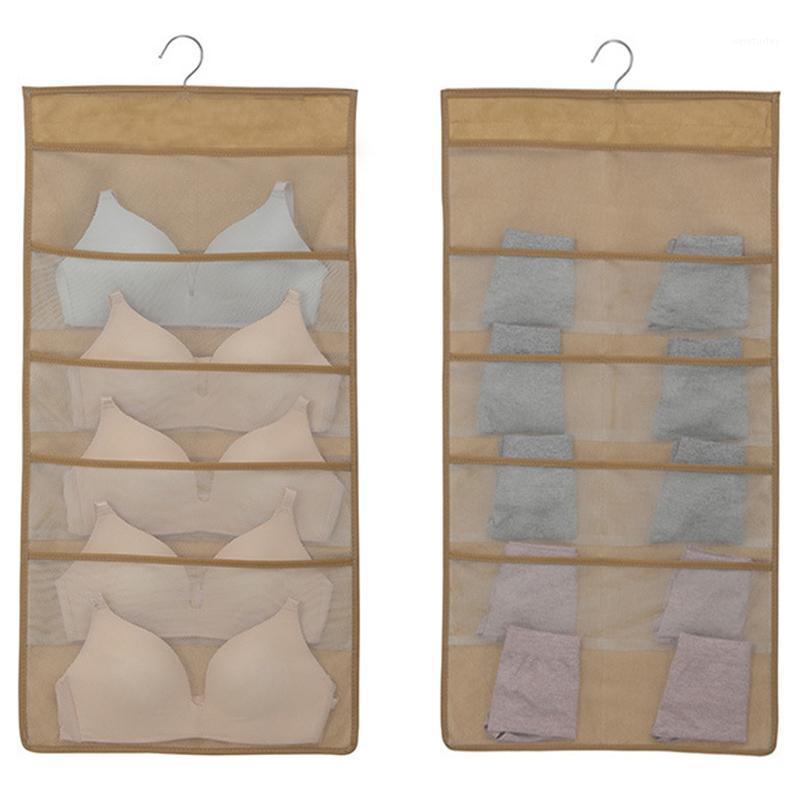 

15/24/30 Pocket Pockets Hanging Bag Bra Underwear Storage Wardrobe Organiser1, Gary 24 grids