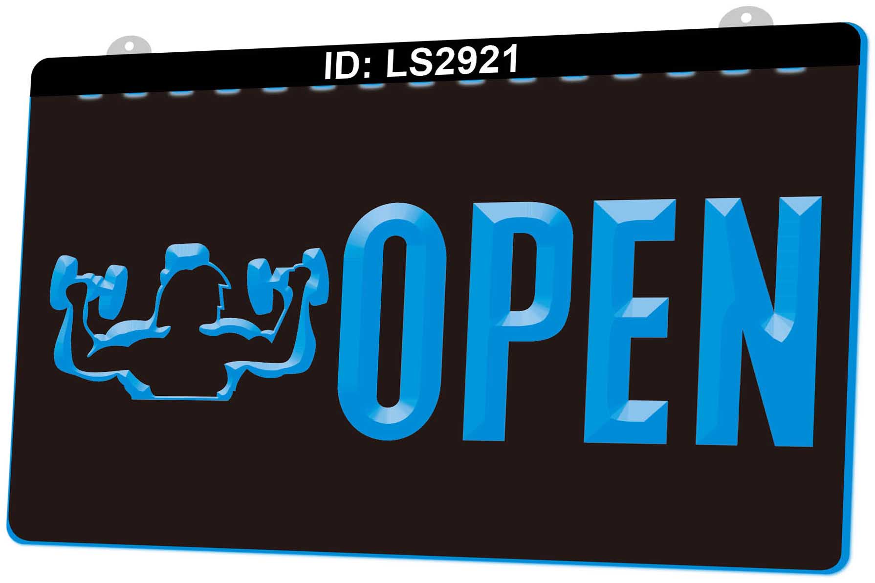 

LS2921 Gym Open Gymnasium Room 3D Engraving LED Light Sign Wholesale Retail