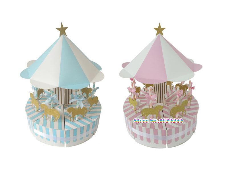 

Merry-go-round shape candy paper box. Chocolate candy box,Baby Shower Wedding Supplies 10pcs/lot