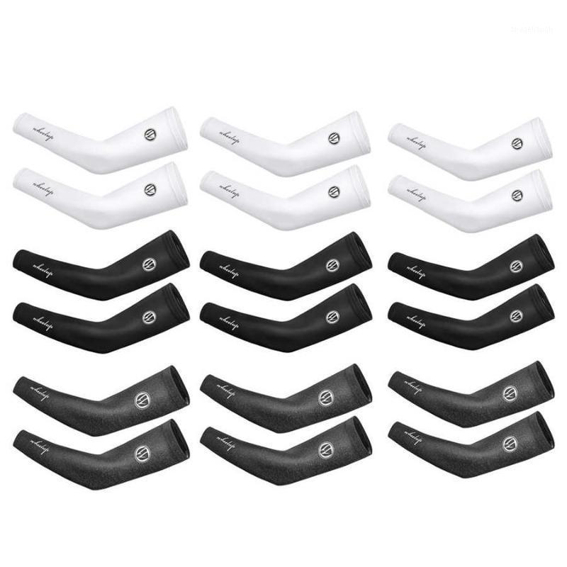 

Wheel up Cooling Arm Cover Sports Arm Compression Sleeve Basketball Cycling Warmer Summer Running UV Protection Band1, White