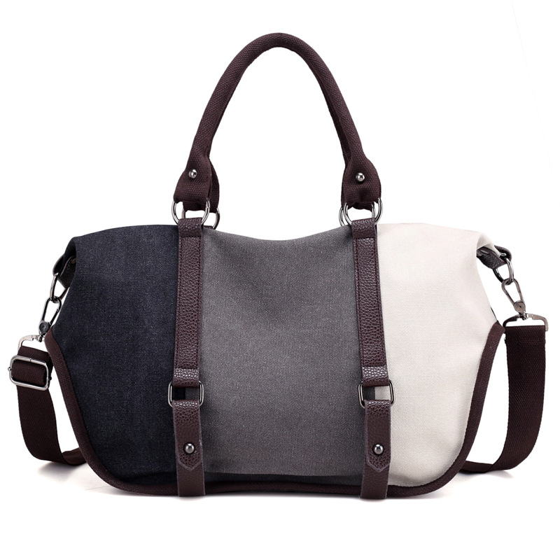 Coréen Niche Market Design Couleur Sac à bandoulière unique 2022 Patchwork Sac de toile de Patchwork Loisirs Femme Polyvalent de grande capacité