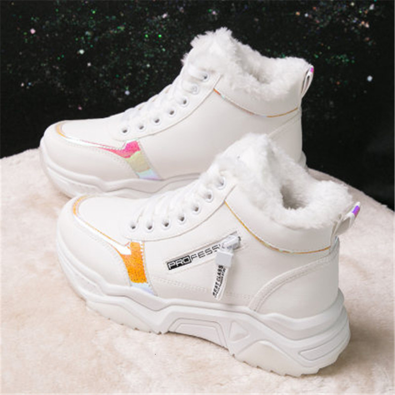 

2021 New Lovely Female Winter Sweet Keep Warm Sneaker False Women's Leather Shoes Thick Snow Teddy Boots A460, Brown