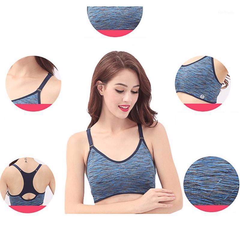 

Mounchain Quick Dry Sports Bra Women Push Up Padded Wirefree Adjustable Fitness Underwear Yoga Running Tops1, Blue